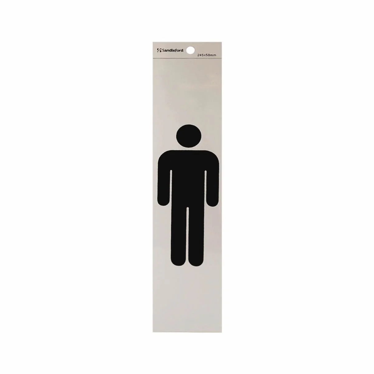 Sandleford Gentlemen Symbol Silver Self Adhesive Sign 245 x 58mm