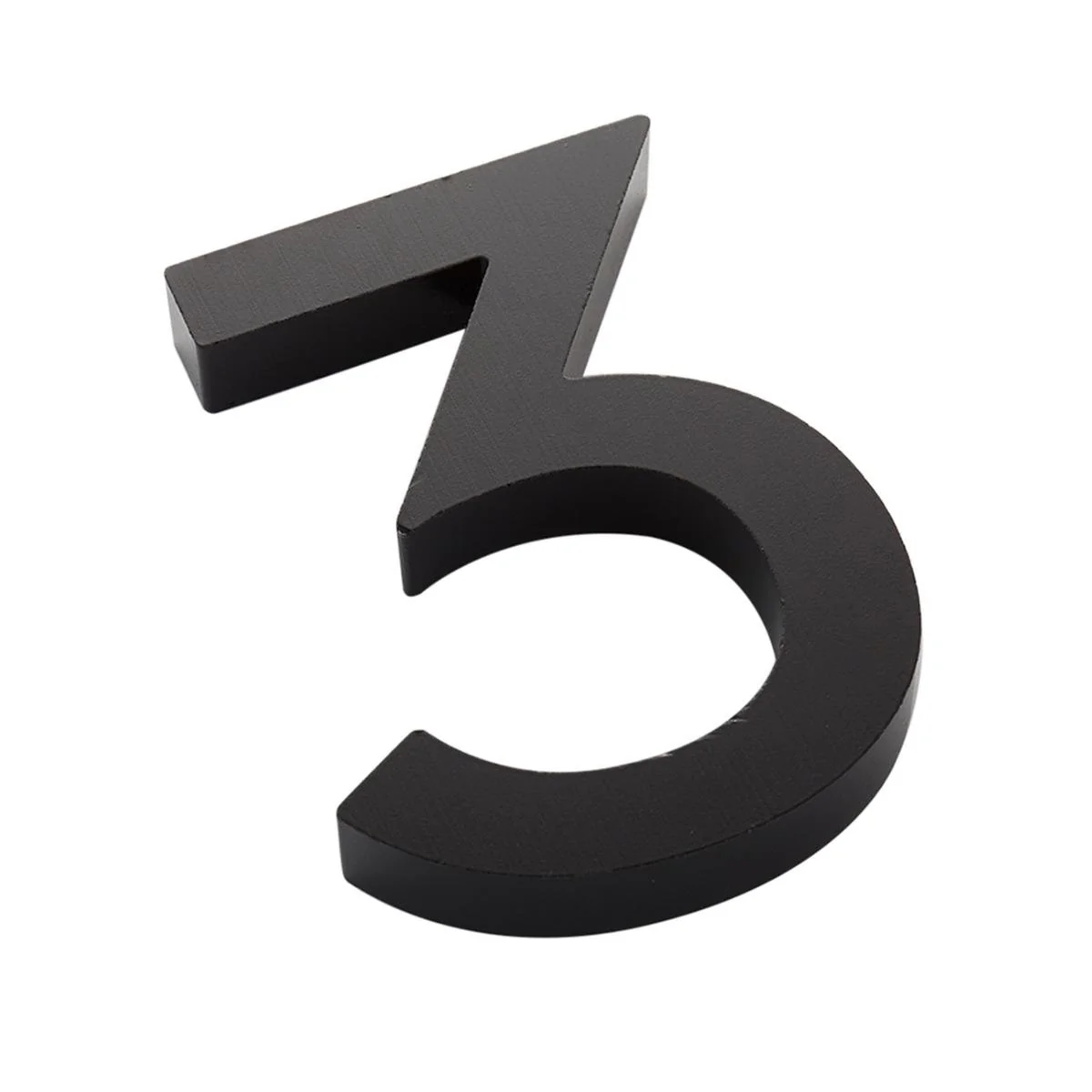Sandleford House Number 3 - 100mm - Black Aluminium - Weather Resistant