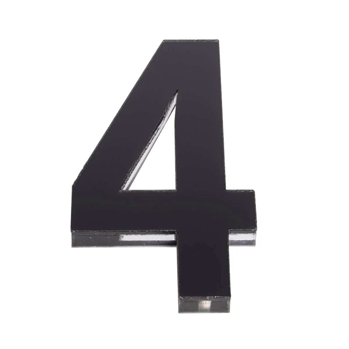 Sandleford House Number 4 - 120mm Black Acrylic - Modern Design