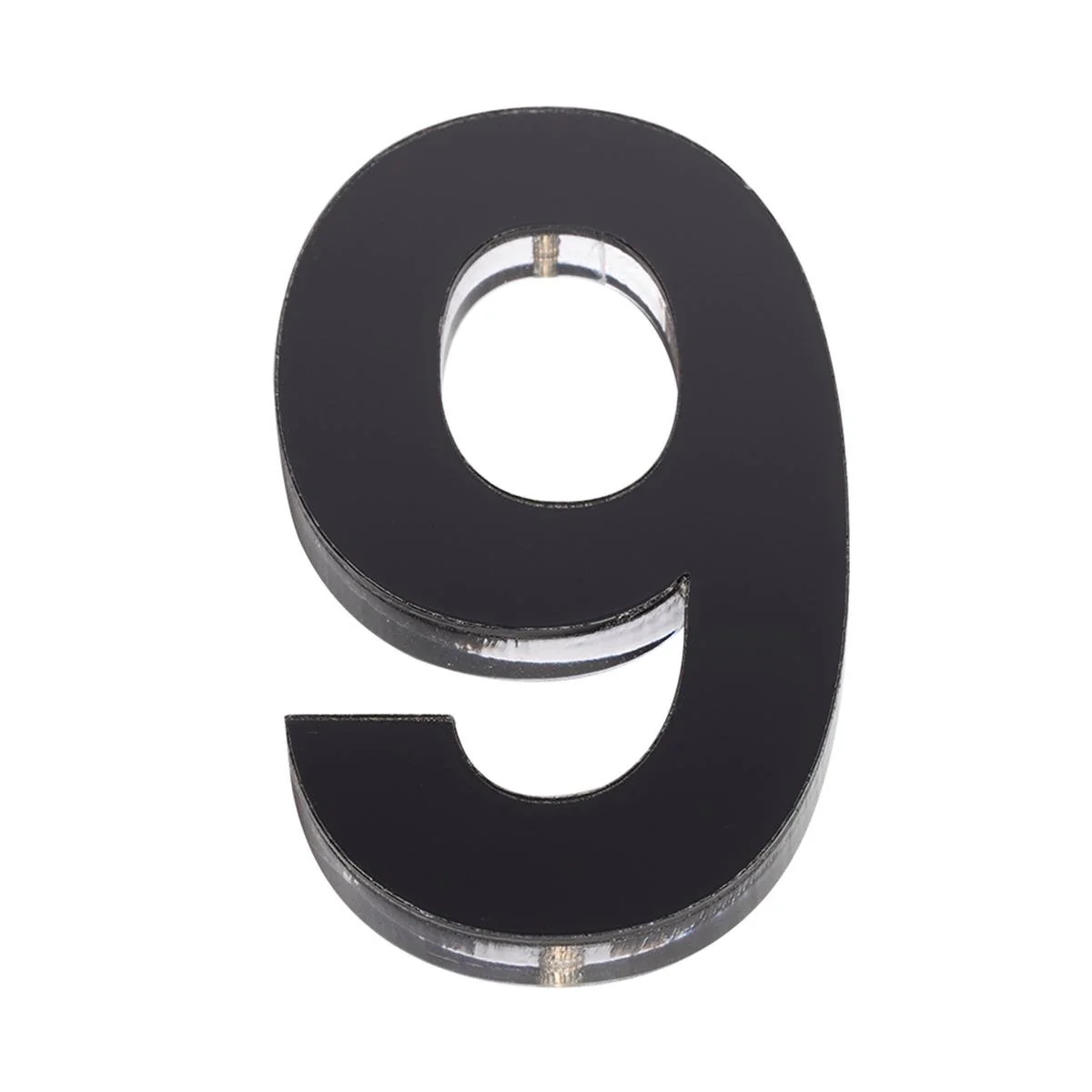 Sandleford House Number 9 - 120mm Black Acrylic - Modern Design