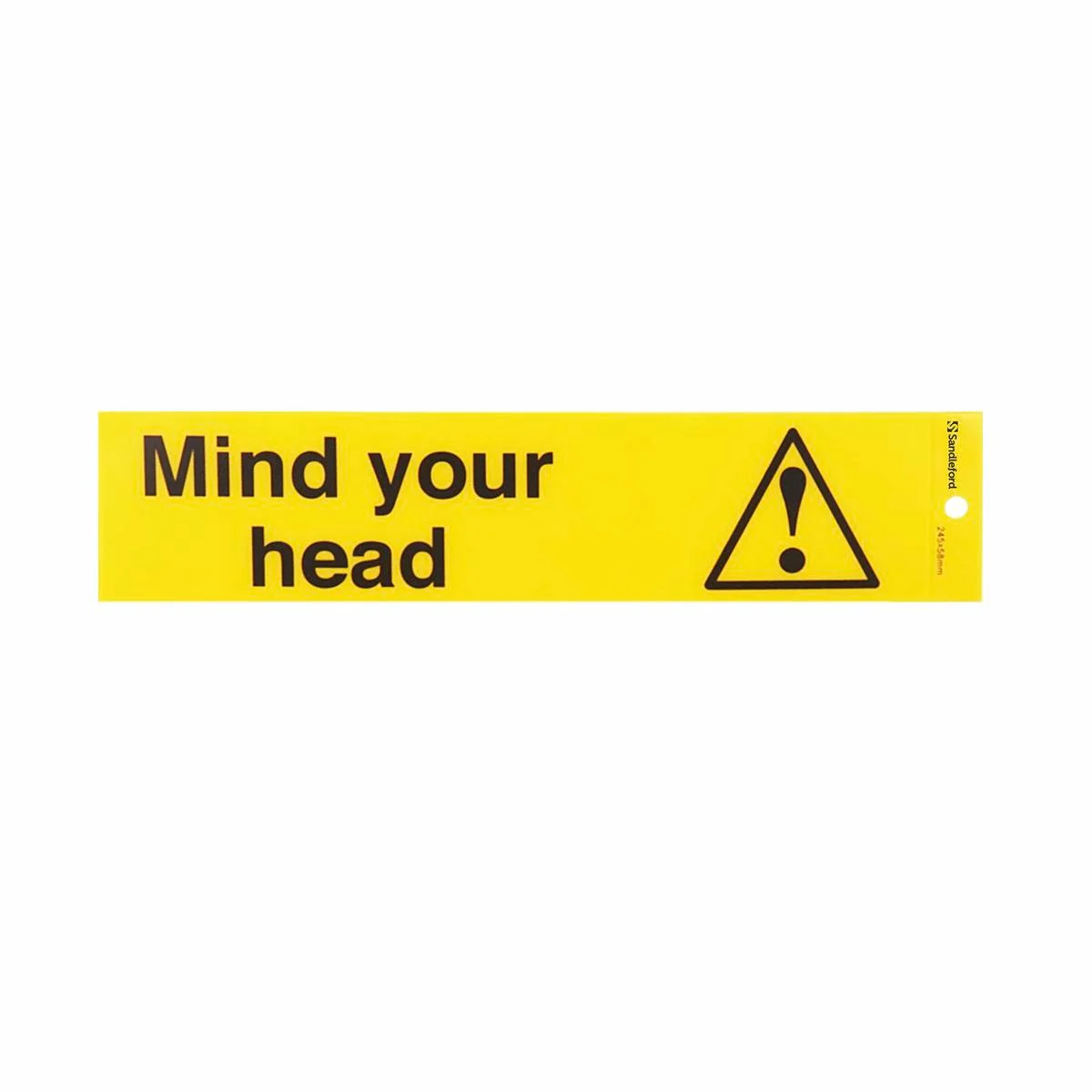 Sandleford Mind Your Head Self Adhesive Sign - Silver - 245 x 58mm