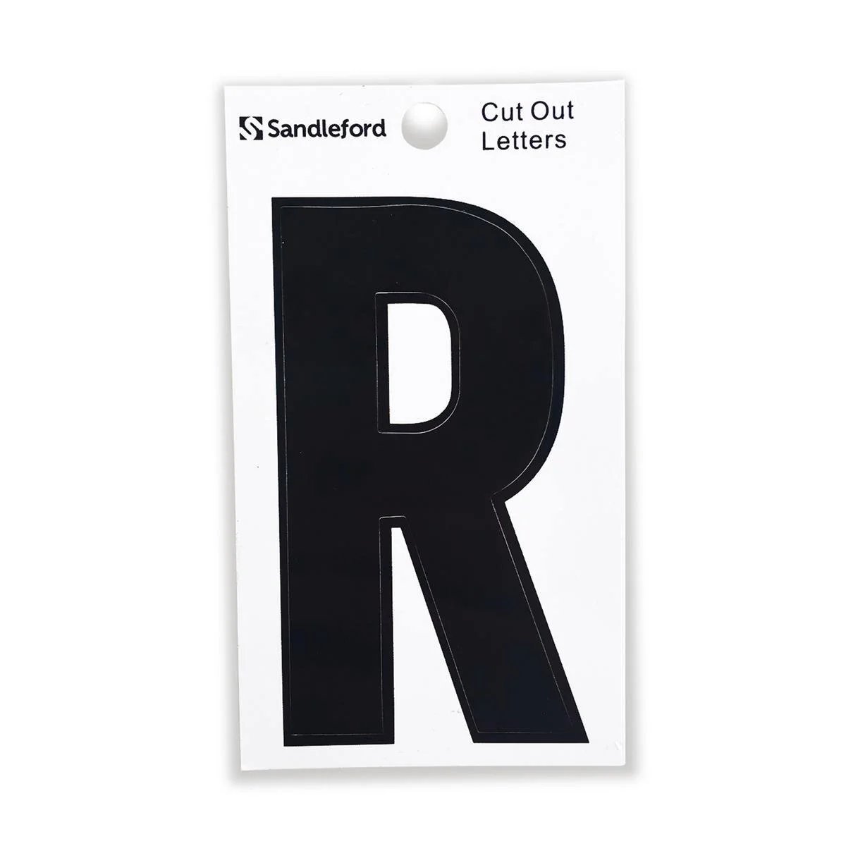 Sandleford Self Adhesive House Letter R - 85mm - Black - Durable Polycarbonate