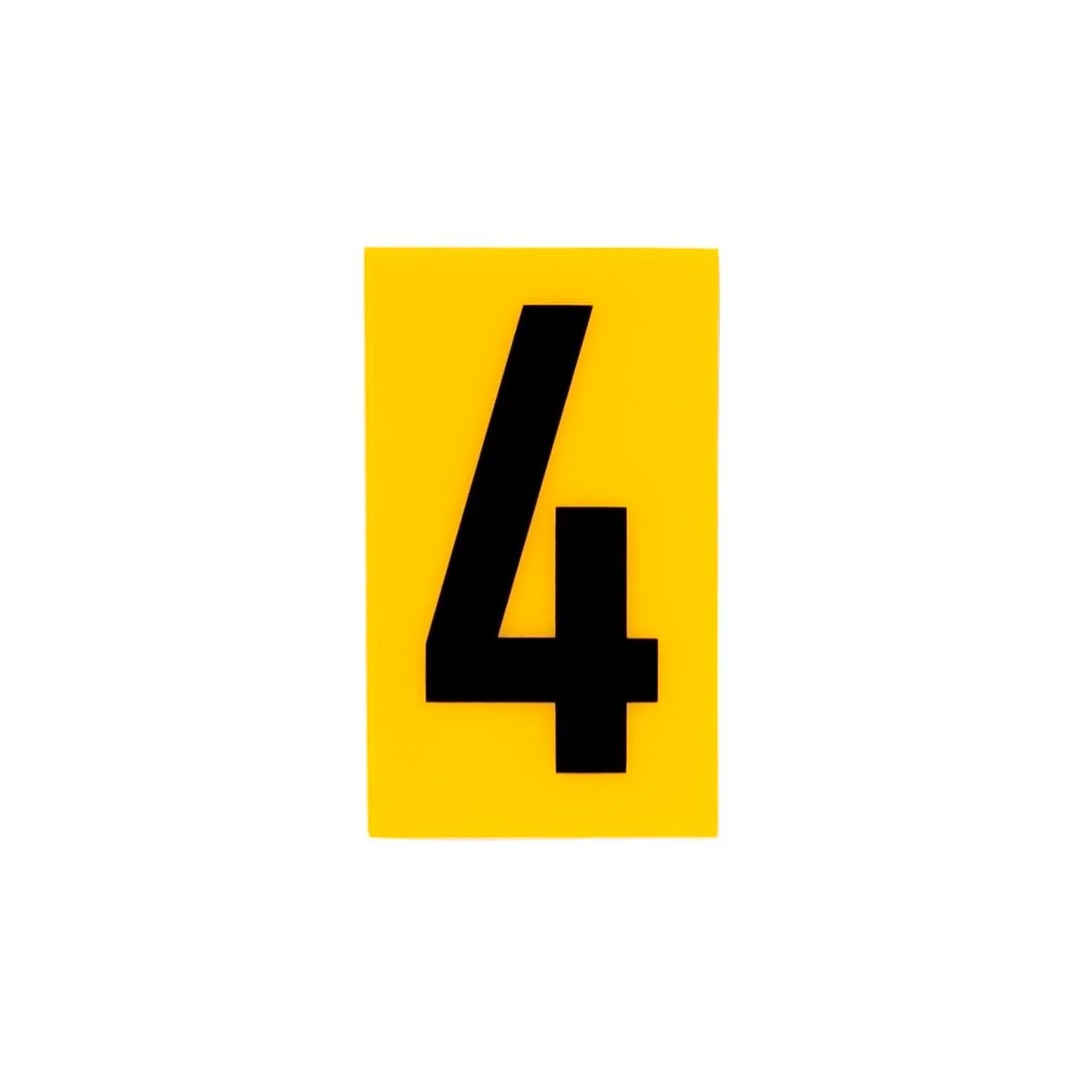 Sandleford Self Adhesive House Number 4 - 60mm Yellow Polycarbonate