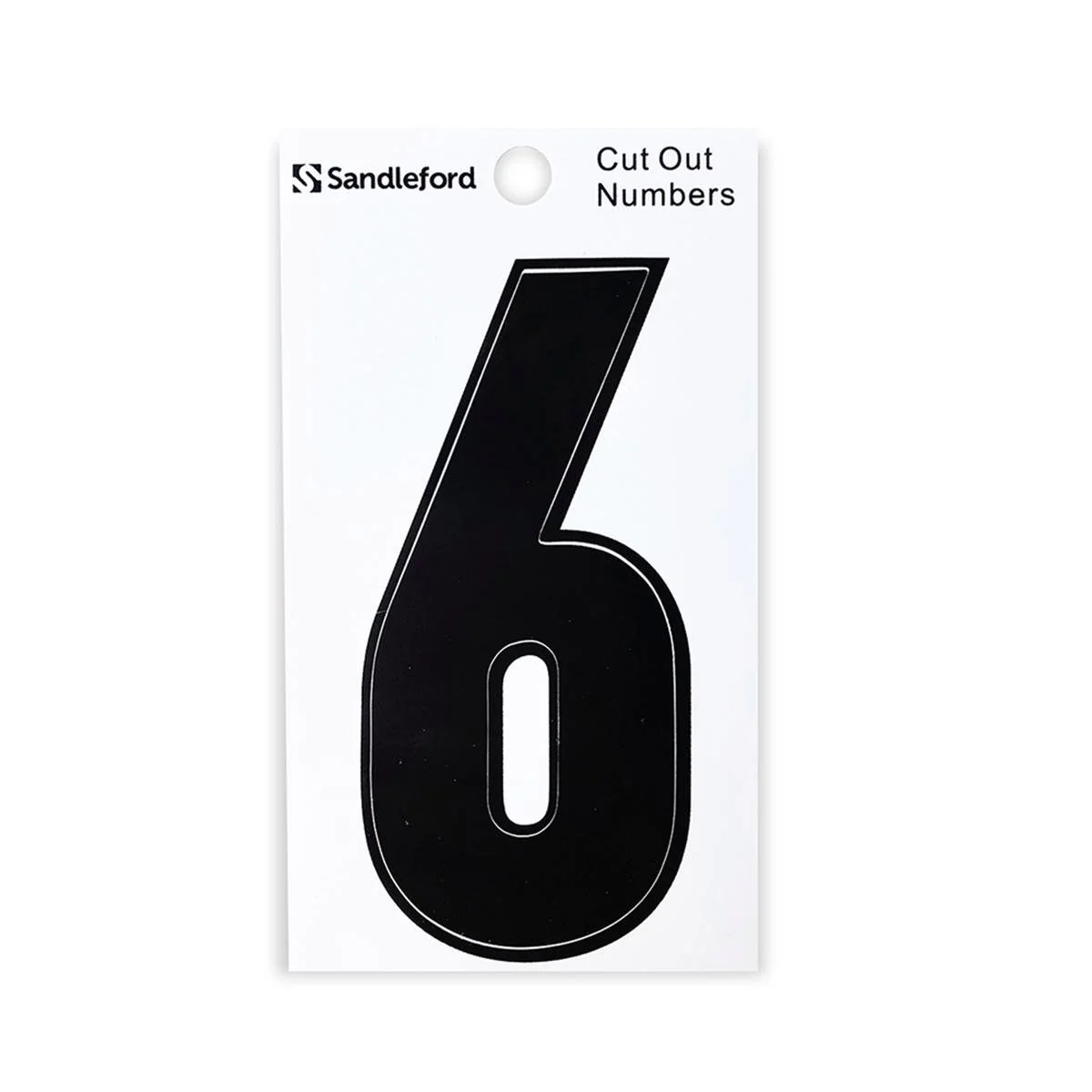 Sandleford Self Adhesive House Number 6 - 85mm - Black