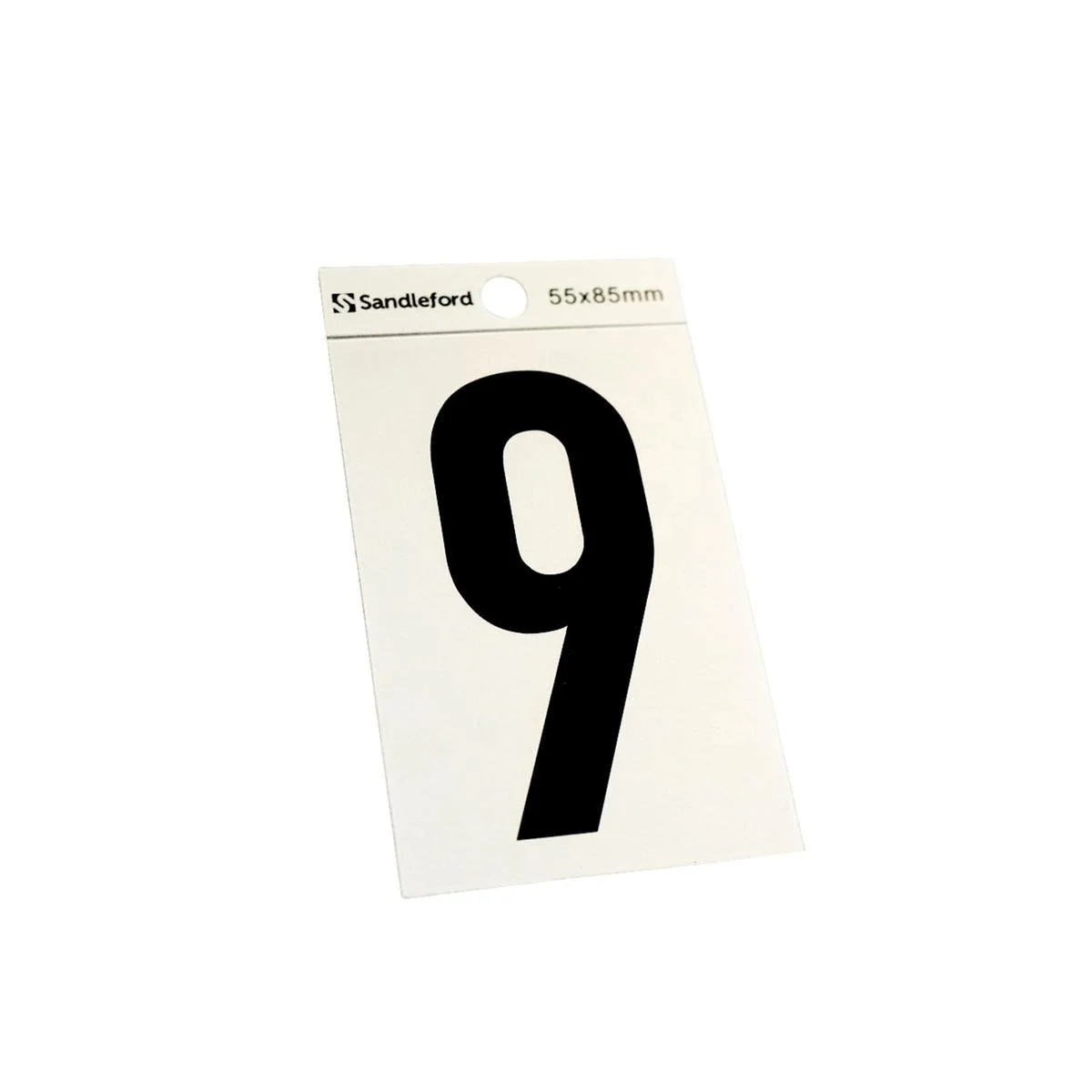 Sandleford Self Adhesive House Number 9 - Silver Black - 85mm