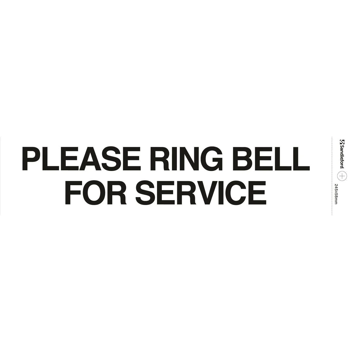 Sandleford Self Adhesive Ring Bell Sign - 245mm - White/Black