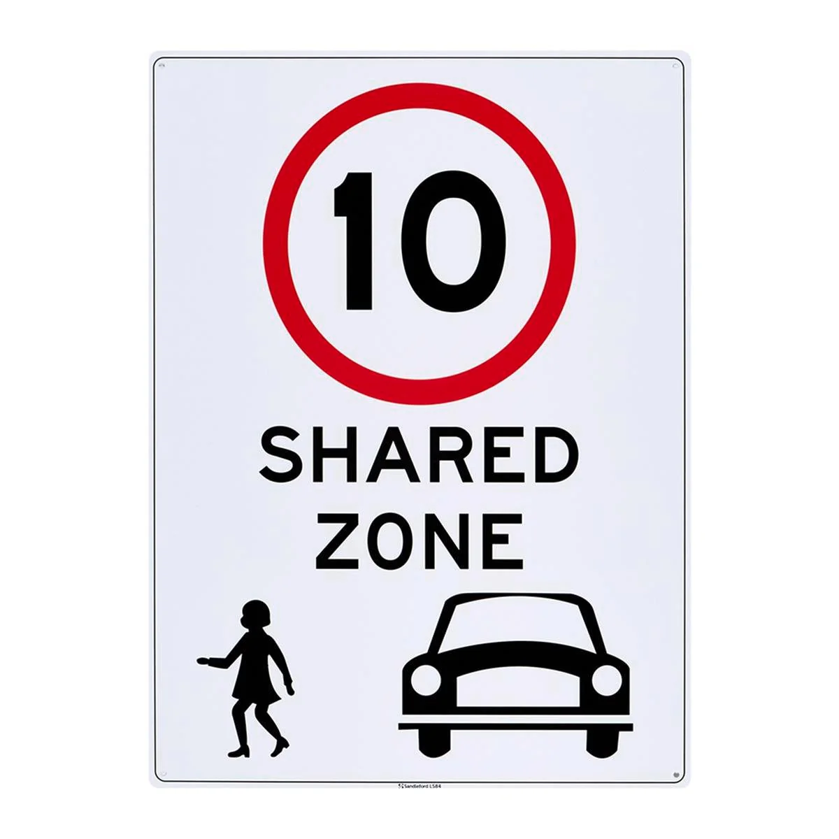 Sandleford Shared Zone Sign - 450 x 600mm - Polypropylene - UV Resistant