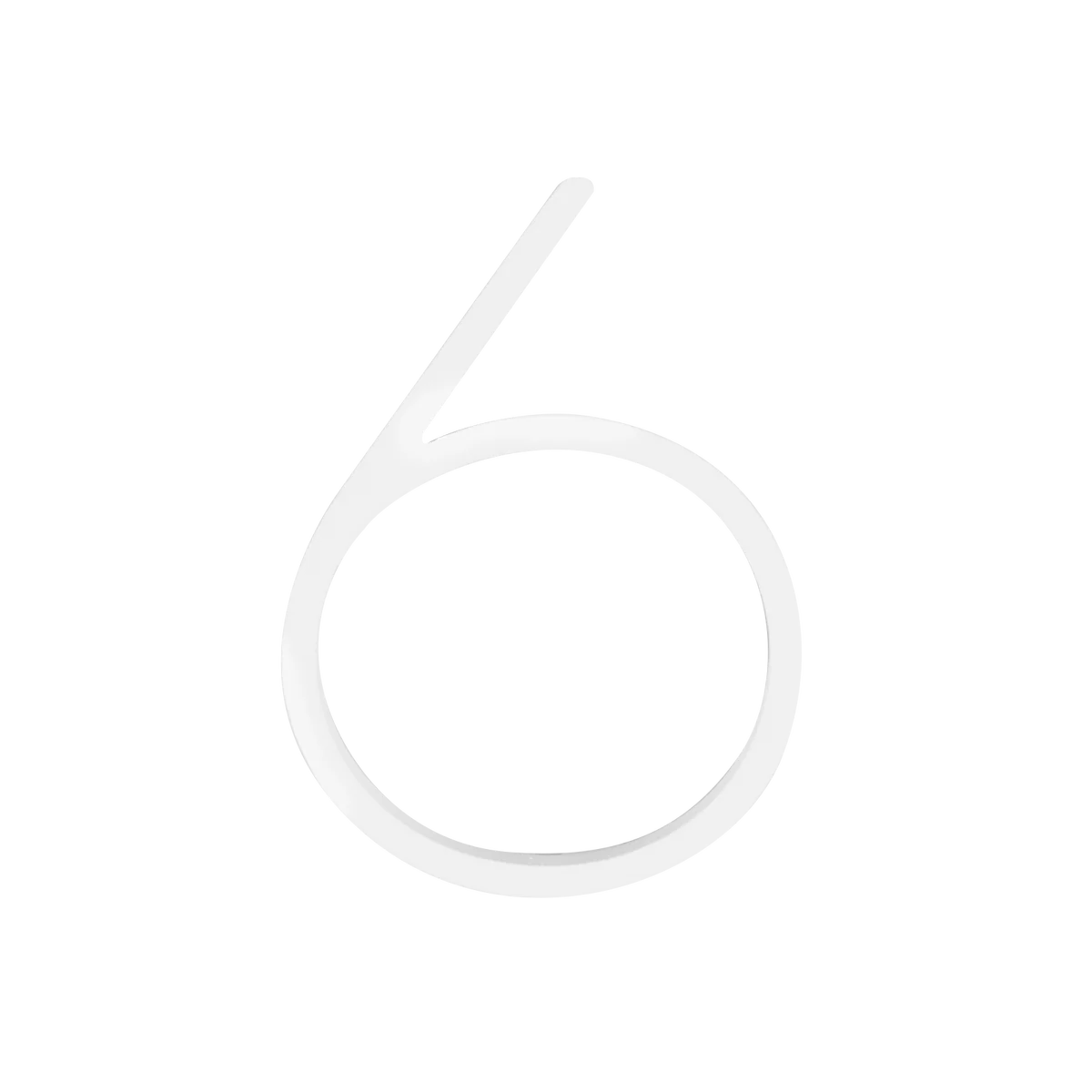 Sandleford Slimline Number 6 - 120mm - White - Durable for Indoor/Outdoor Use