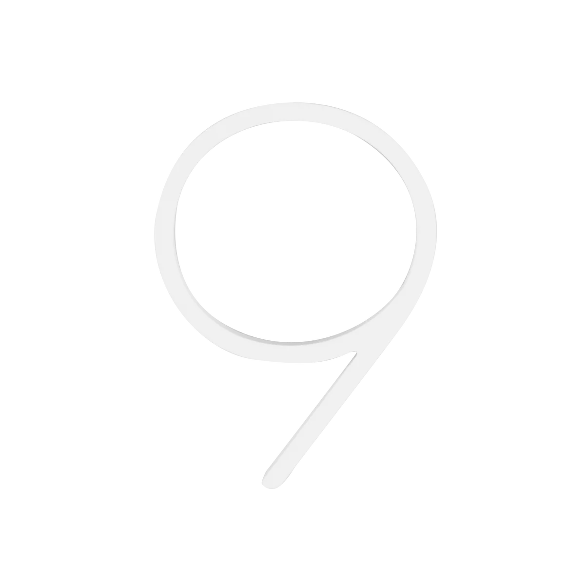 Sandleford Slimline Number 9 - 120mm - White - Durable Address Display