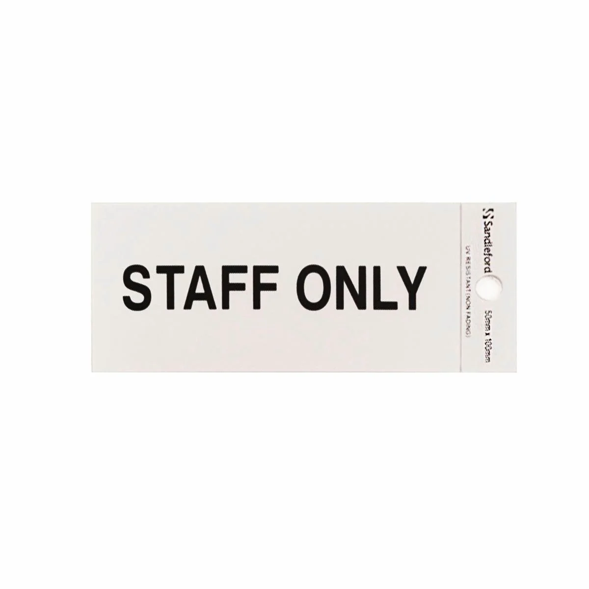 Sandleford Staff Only Sign - 100 x 50mm - Silver - Self Adhesive