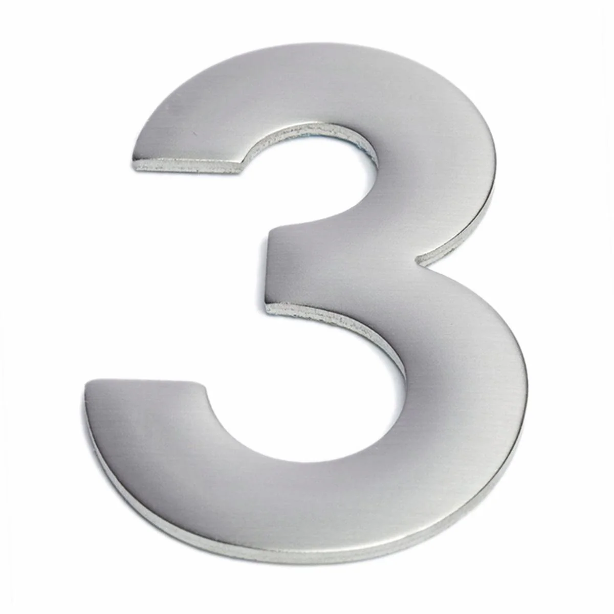 Sandleford Stainless Steel Self Adhesive House Number 3 - 75mm - Brushed