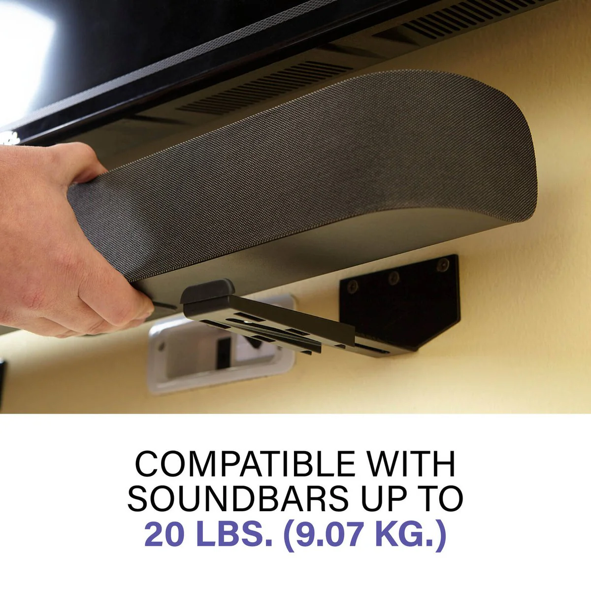 Sanus 9kg Soundbar Mount - LSBWM1-B2 - 91.2mm x 62mm x 95.2mm - Easy Installation - Image 2