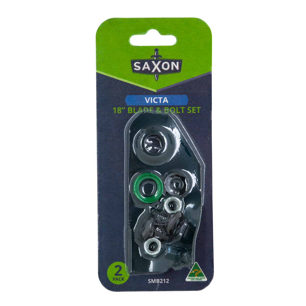Saxon 18" Mower Blade Bolt Set - 2 Blades for Victa Mulch & Catch