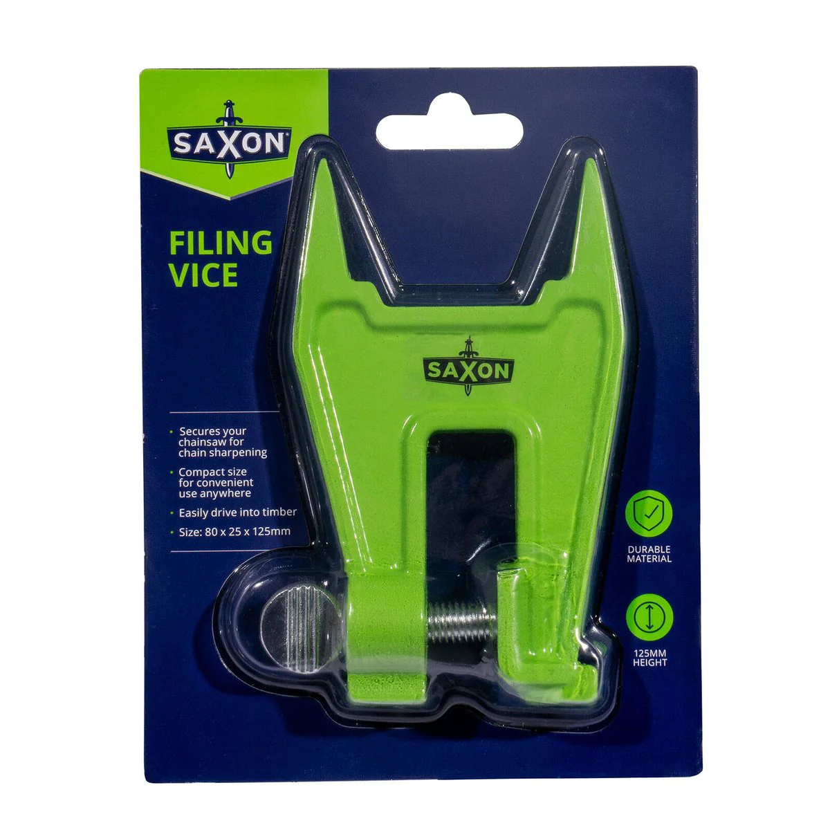 Saxon Chainsaw File Vice SAXCFV 125 - 80mm x 125mm x 25mm - Durable & Compact - Image 2