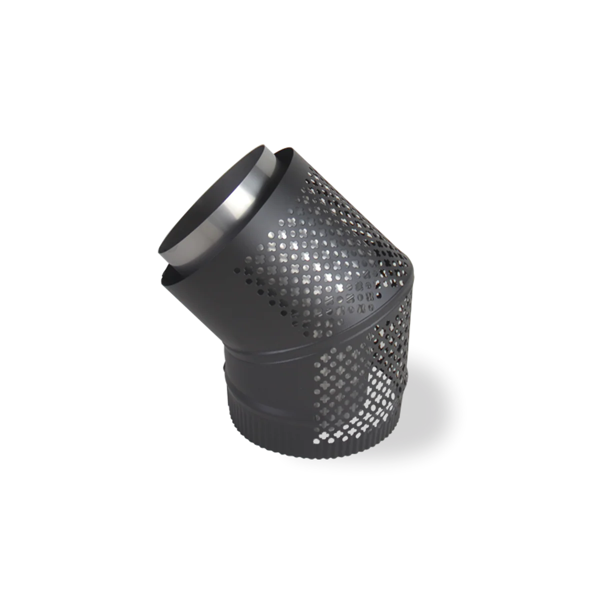 Scandia 45 Rear Facing Bend Flue Kit - 6” Stainless Steel - Black Mesh - Image 2