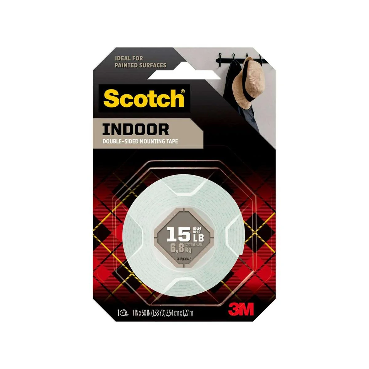 Scotch Indoor Mounting Tape - 2.5cm x 1.3m - Foam - Indoor Use