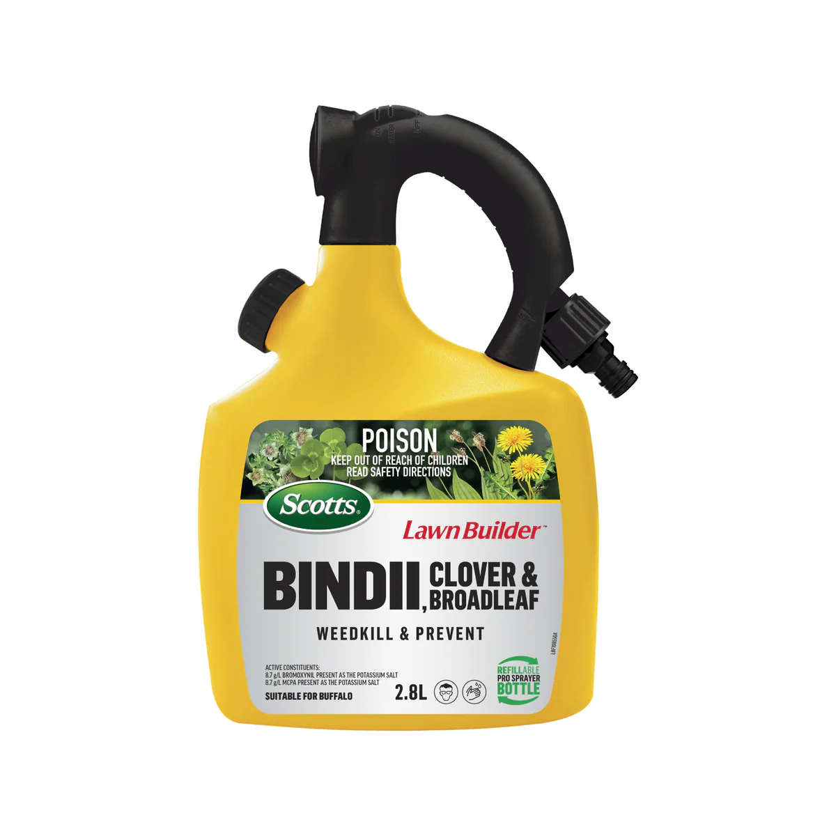 Scotts Lawn Builder Bindii Clover Broadleaf Weedkiller 180m² Refillable Bottle