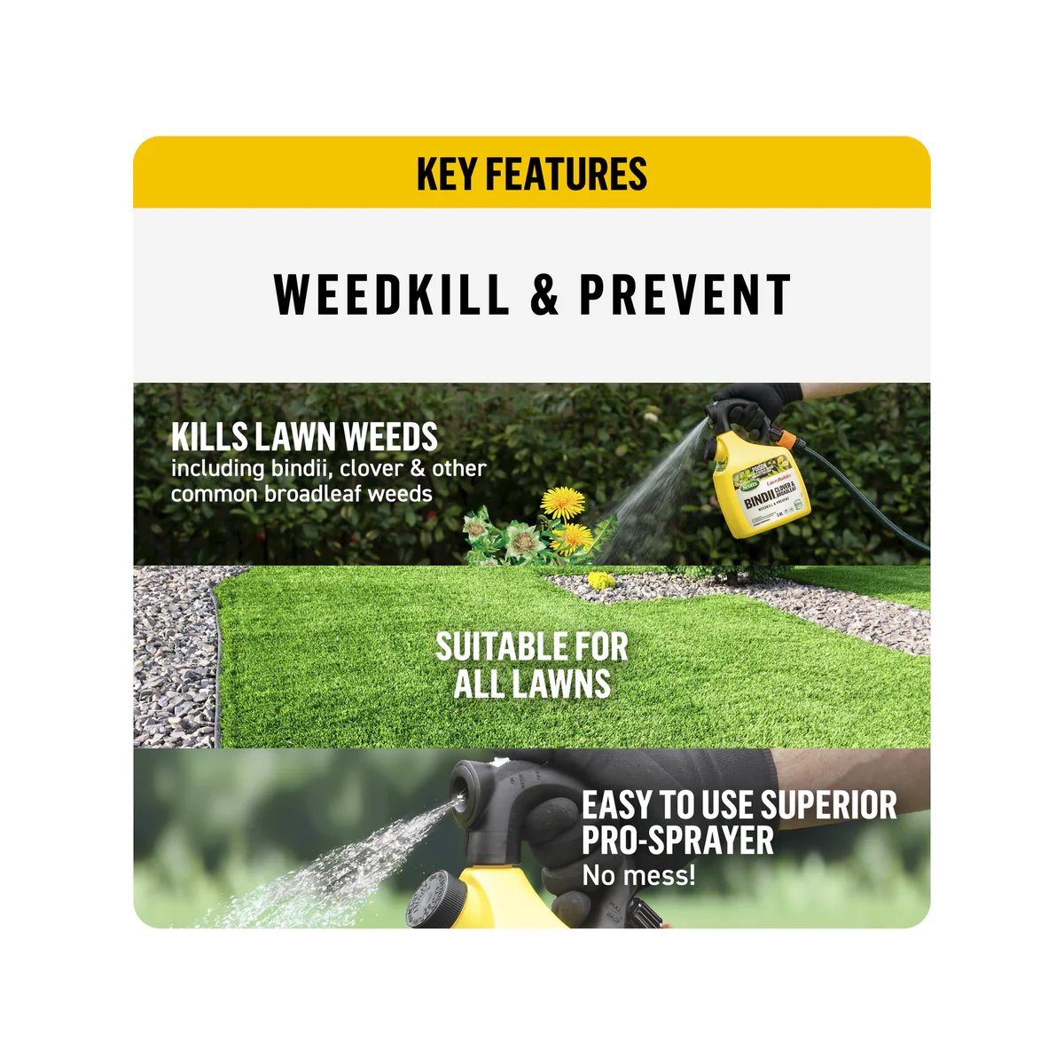Scotts Lawn Builder Bindii Clover Broadleaf Weedkiller 180m² Refillable Bottle - Image 3