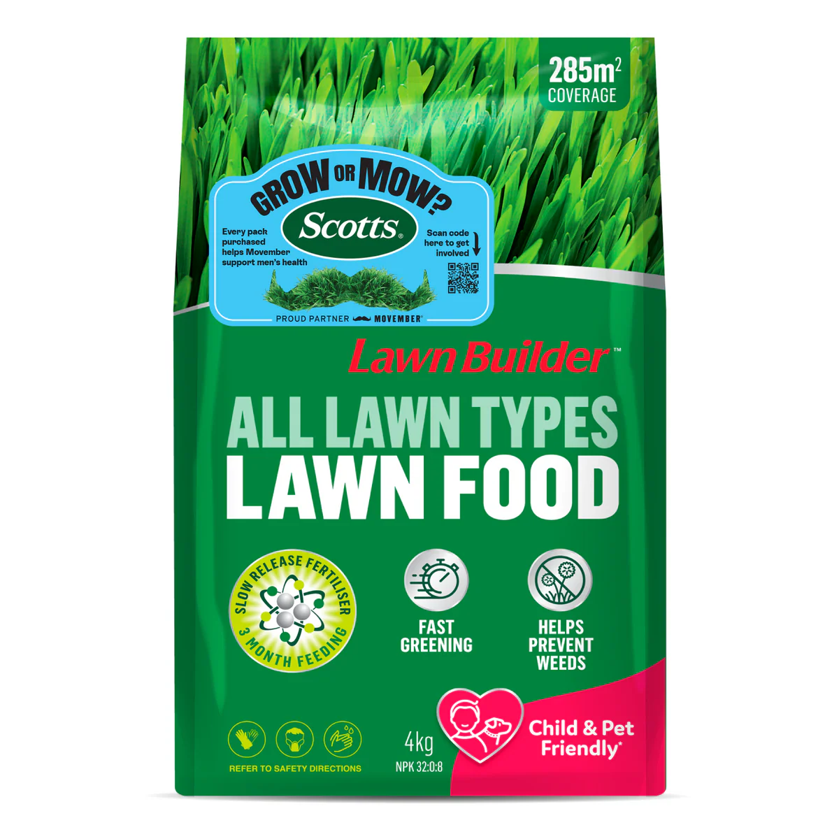 Scotts Lawn Builder Lawn Food 4kg Granular Slow-Release Deep Green