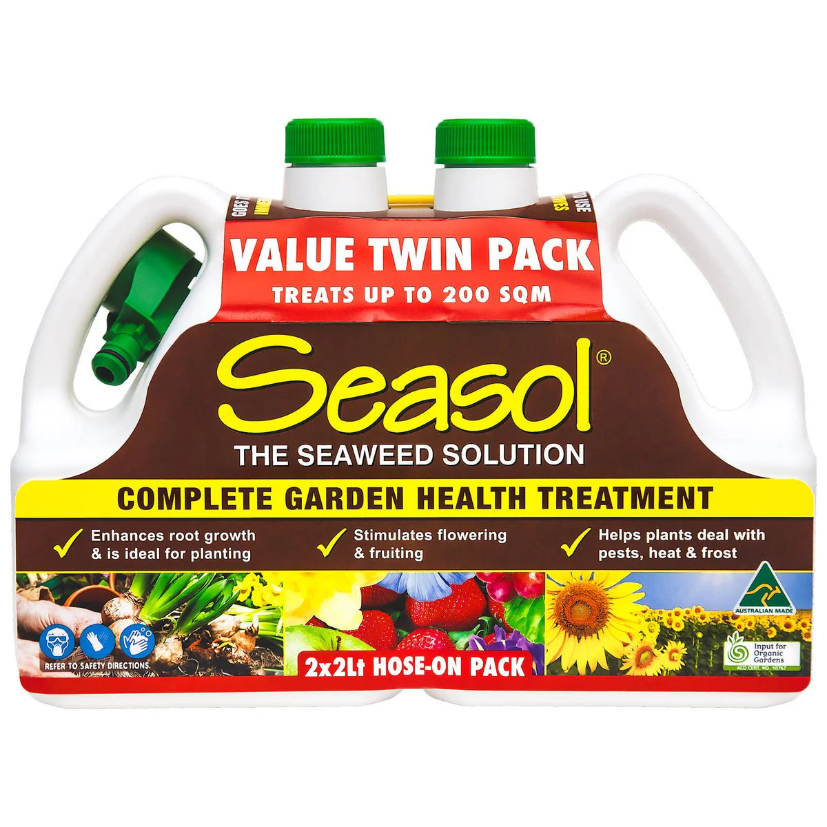 Seasol Hose On - 2 x 2L - Natural Seaweed - Plant Health Treatment