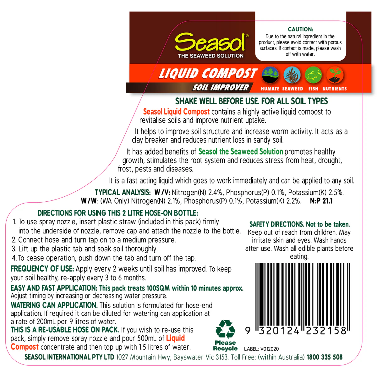 Seasol Liquid Compost Twin Pack - 2 x 2L - Revitalises Soil - Brown - Image 2
