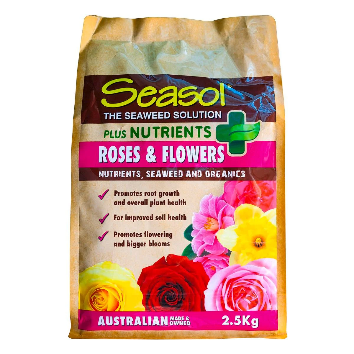 Seasol 2.5kg Plus Nutrients for Roses and Flowers - Granular - Brown