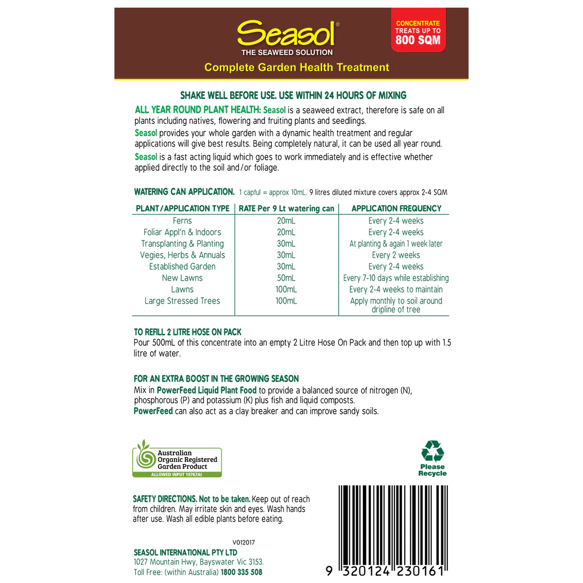 Seasol Seaweed Health Tonic - 4L - Durvillaea Potatorum - Plant Growth - Image 2