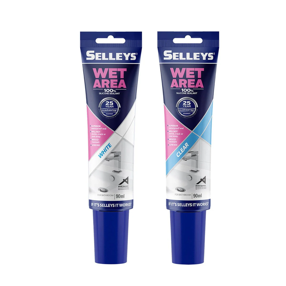 Selleys 90ml White Wet Area Sealant - Waterproof - Mould Resistant - Silicone - Image 4