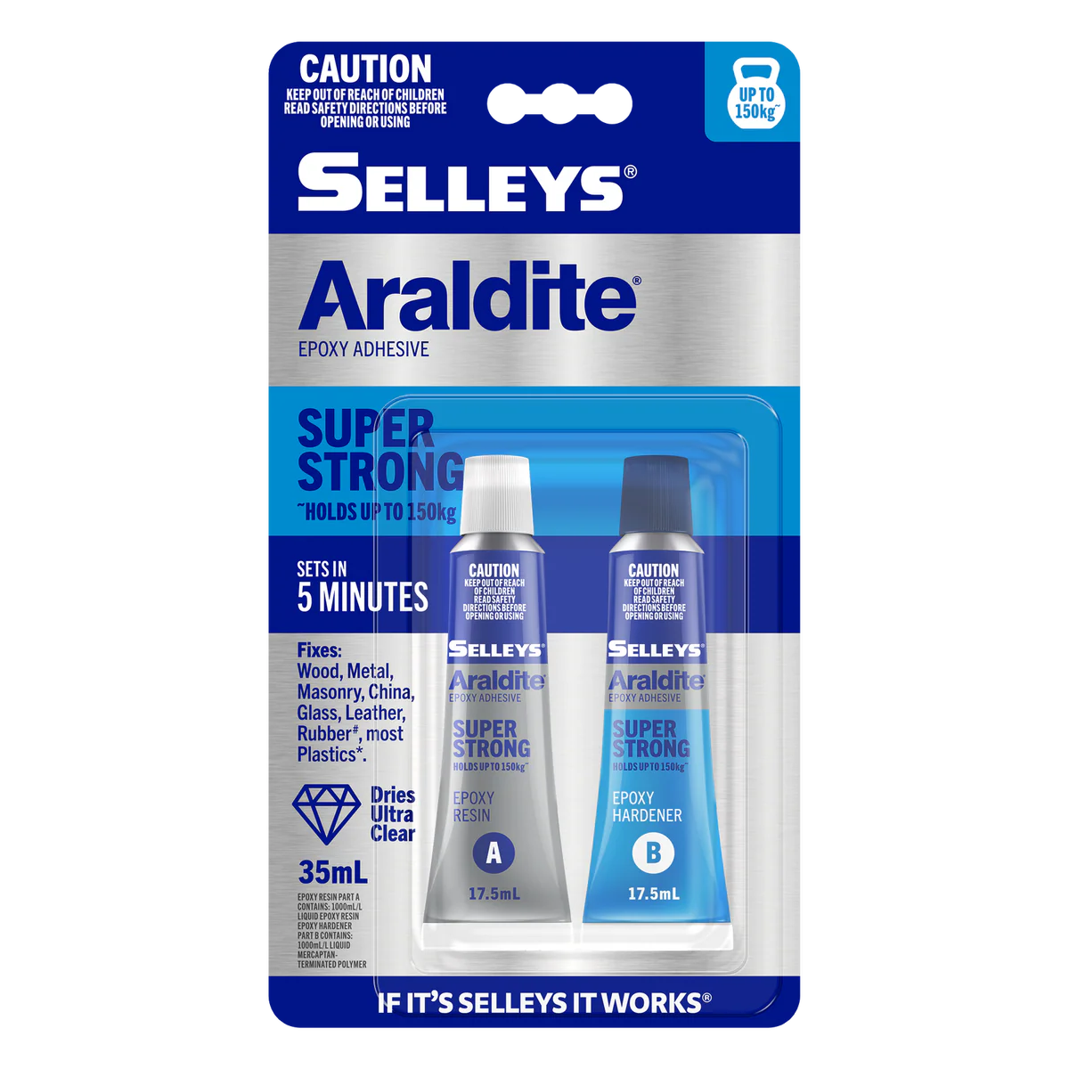 Selleys Araldite Super Strong Epoxy Adhesive 35ml - Fast Setting - Clear