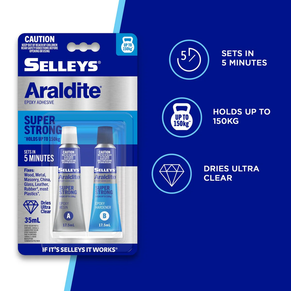 Selleys Araldite Super Strong Epoxy Adhesive 35ml - Fast Setting - Clear - Image 3