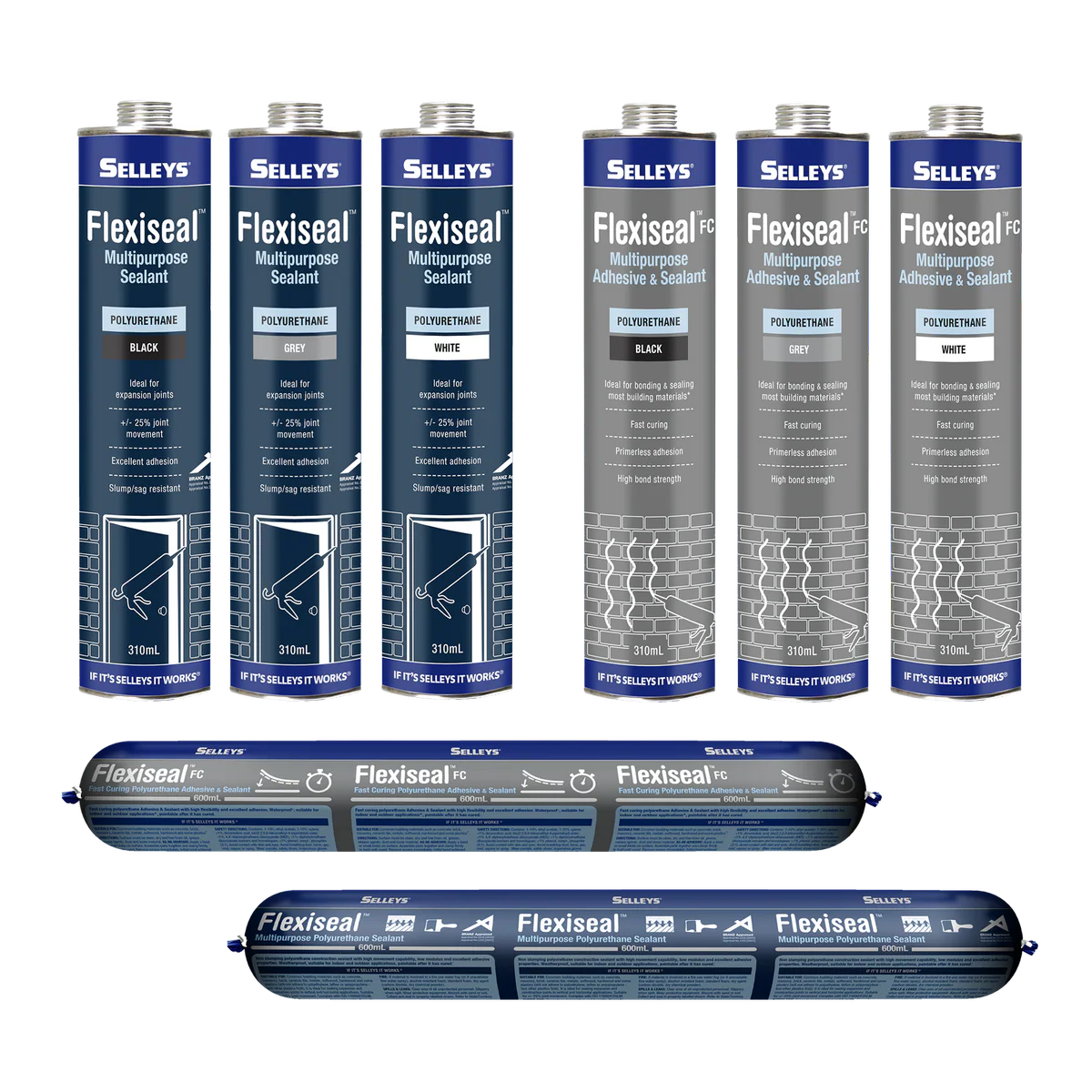 Selleys Black Flexiseal FC Polyurethane Sealant Adhesive 600ml - 0.850L - Image 4