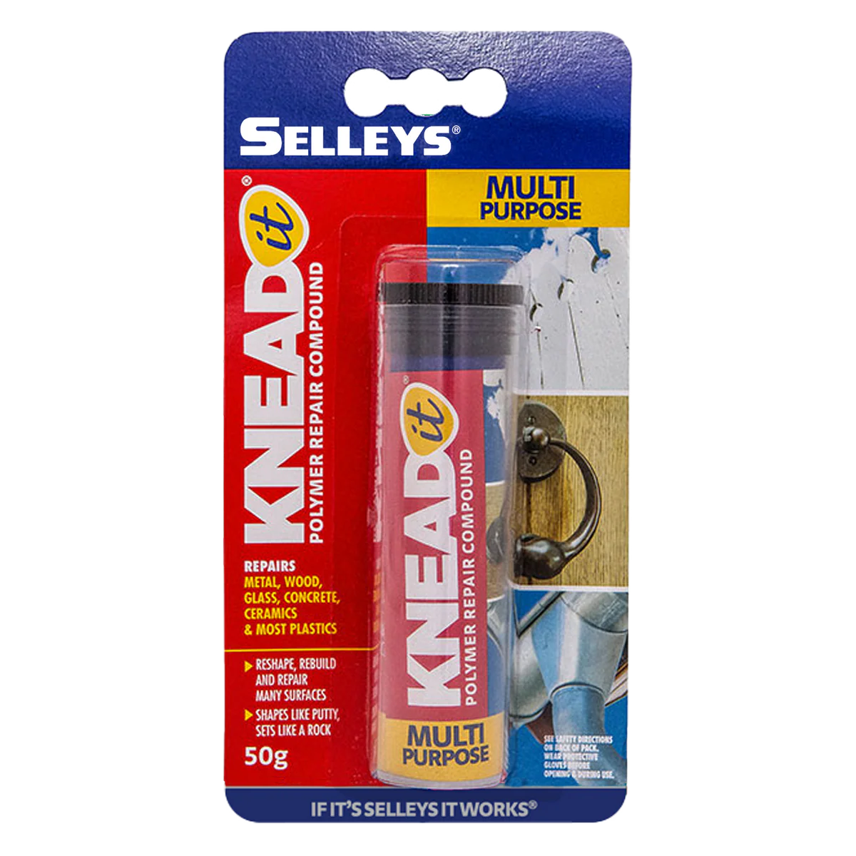 Selleys Knead It Epoxy Putty 50g Grey High Strength Adhesive