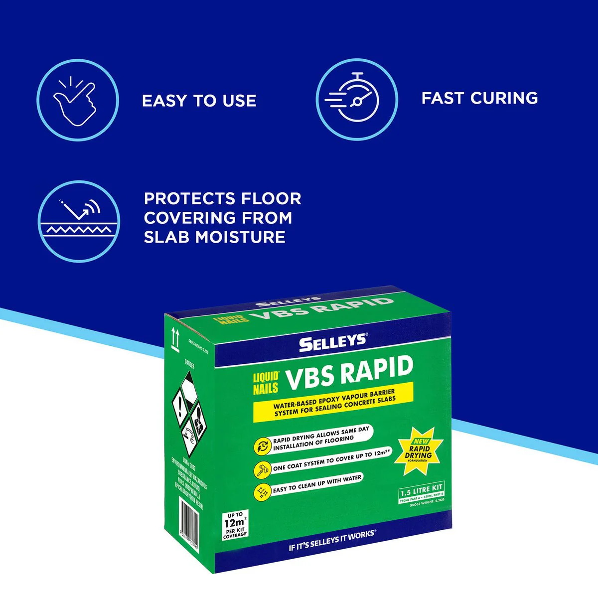 Selleys Liquid Nails VBS Rapid - 1.5L - Two-Part Epoxy Kit - Rapid Drying - Image 4