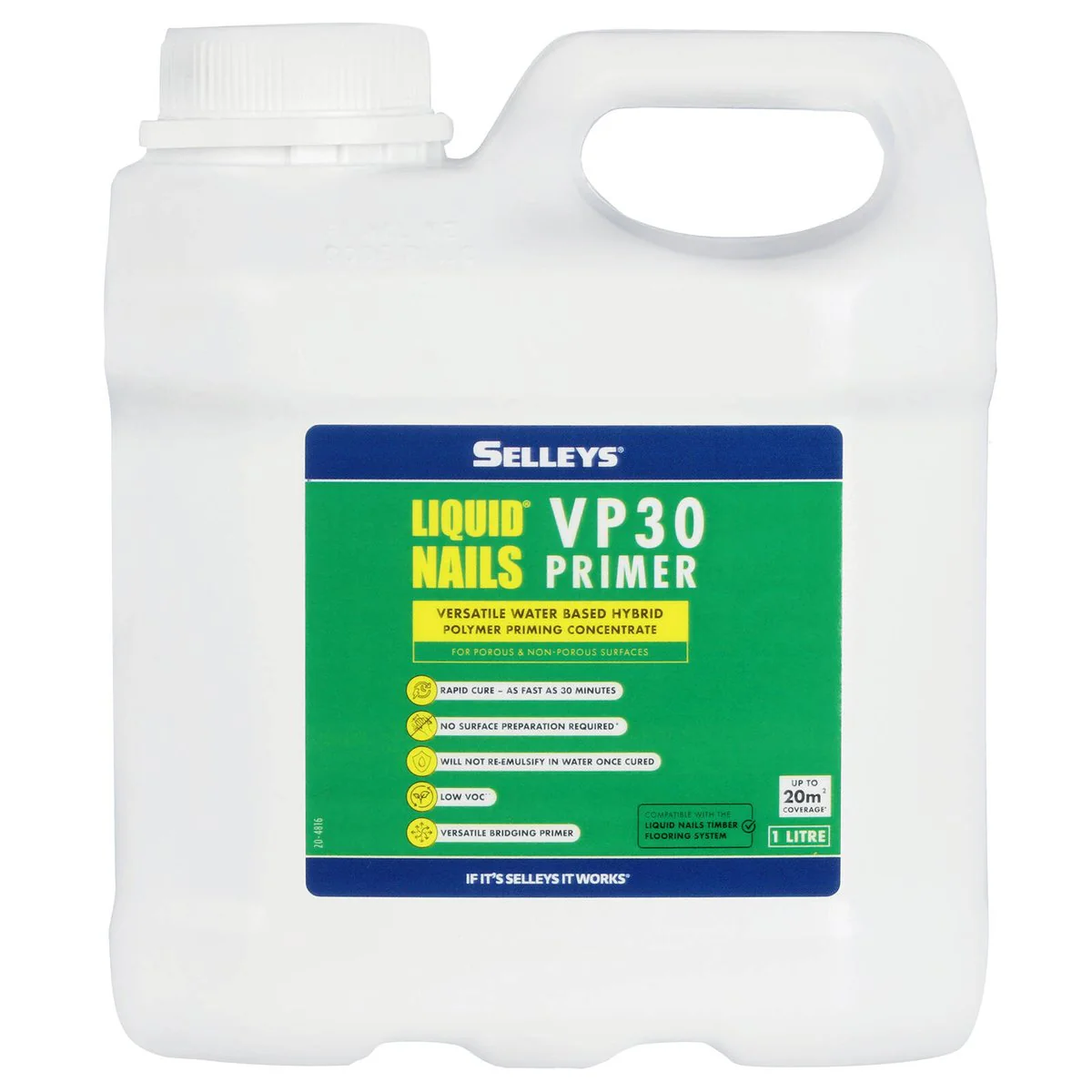 Selleys Liquid Nails VP30 Primer - 1L - Clear - Rapid Cure - Low VOC