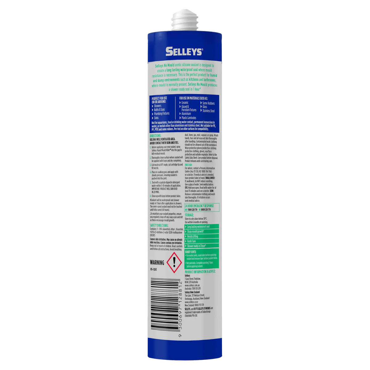 Selleys No Mould Resistant Silicone Sealant 290ml - White - 290ml - Image 2