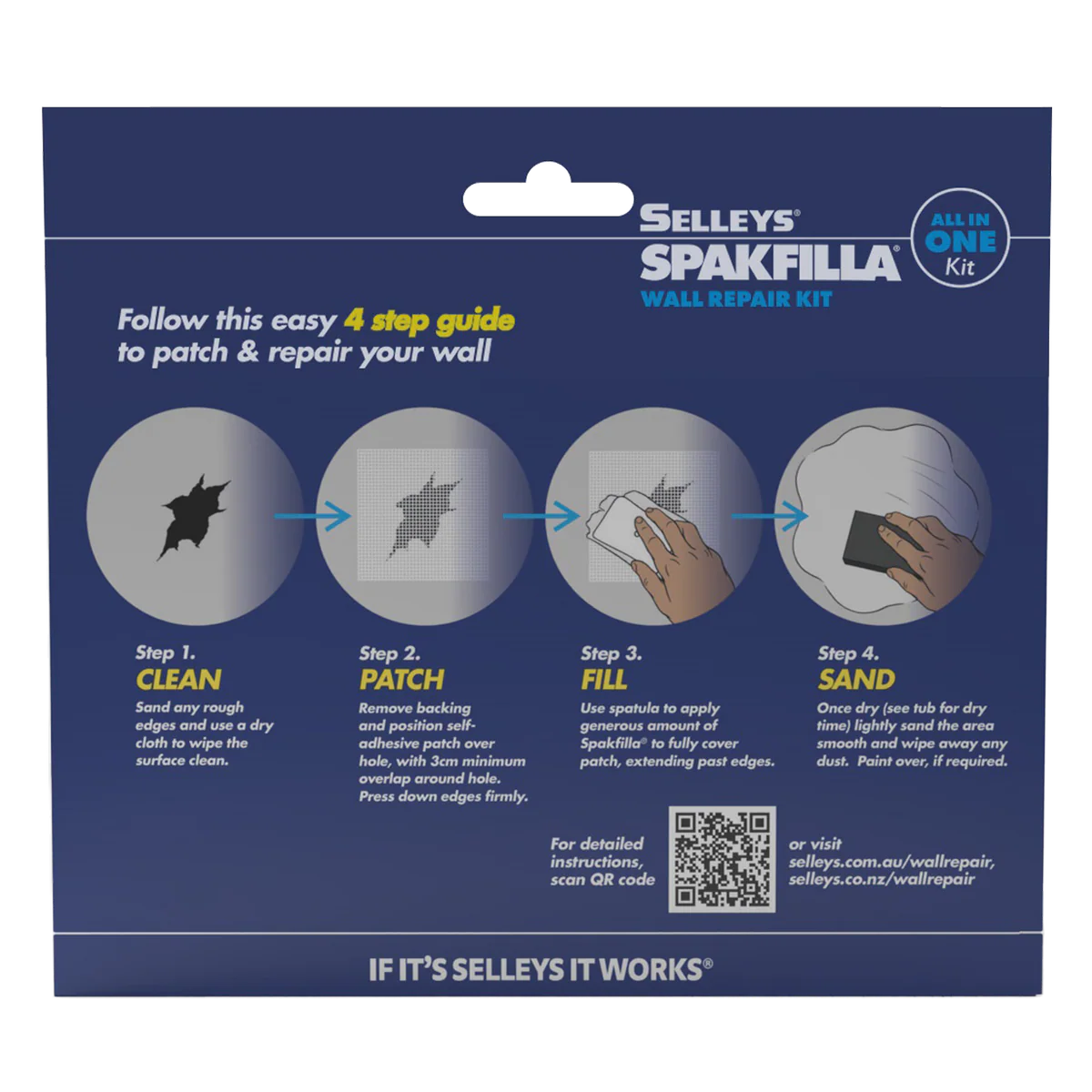 Selleys Spakfilla Wall Repair Kit - 100g - Fast-Drying Lightweight Filler - White - Image 5