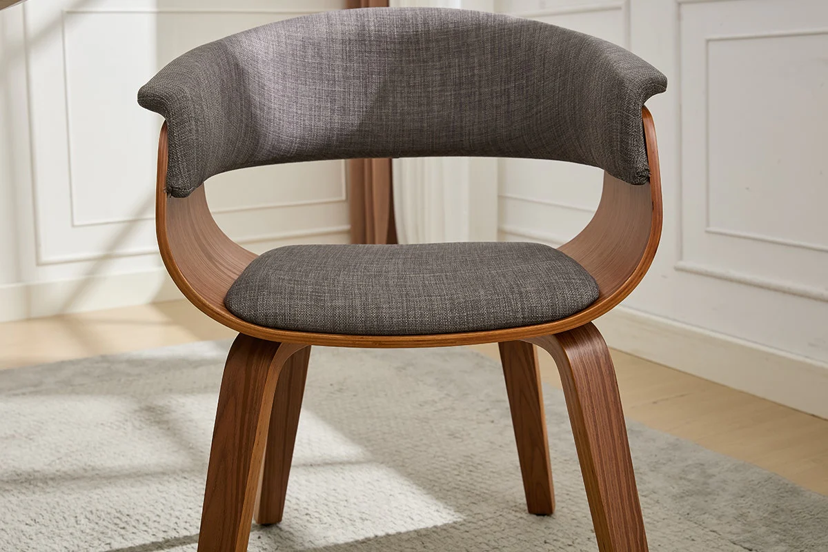 Set of 2 Matt Blatt Bentwood Upholstered Dining Chairs Walnut - Image 7
