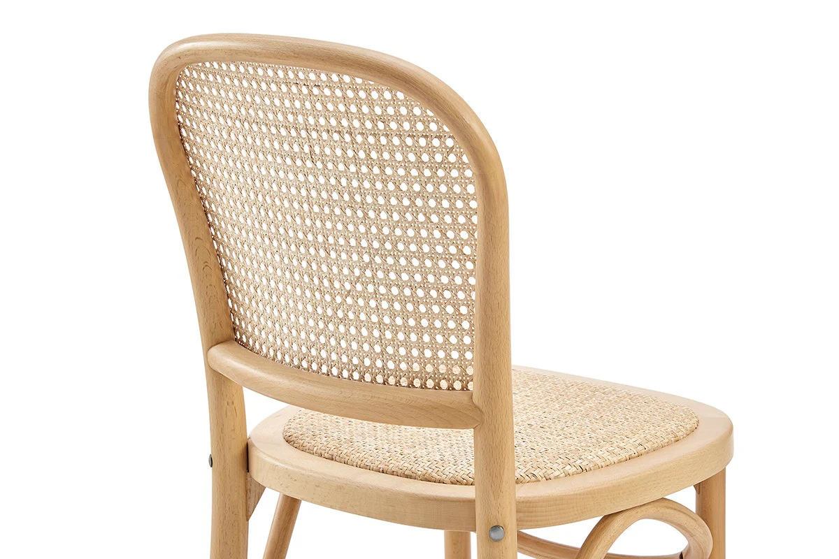Set of 2 Matt Blatt Felix Bentwood Dining Chairs Natural Beech Rattan - Image 10