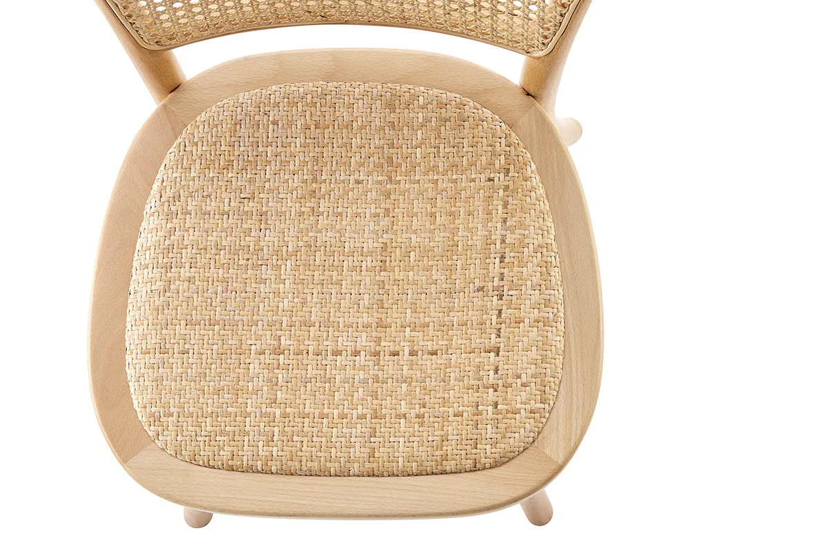 Set of 2 Matt Blatt Felix Bentwood Dining Chairs Natural Beech Rattan - Image 12