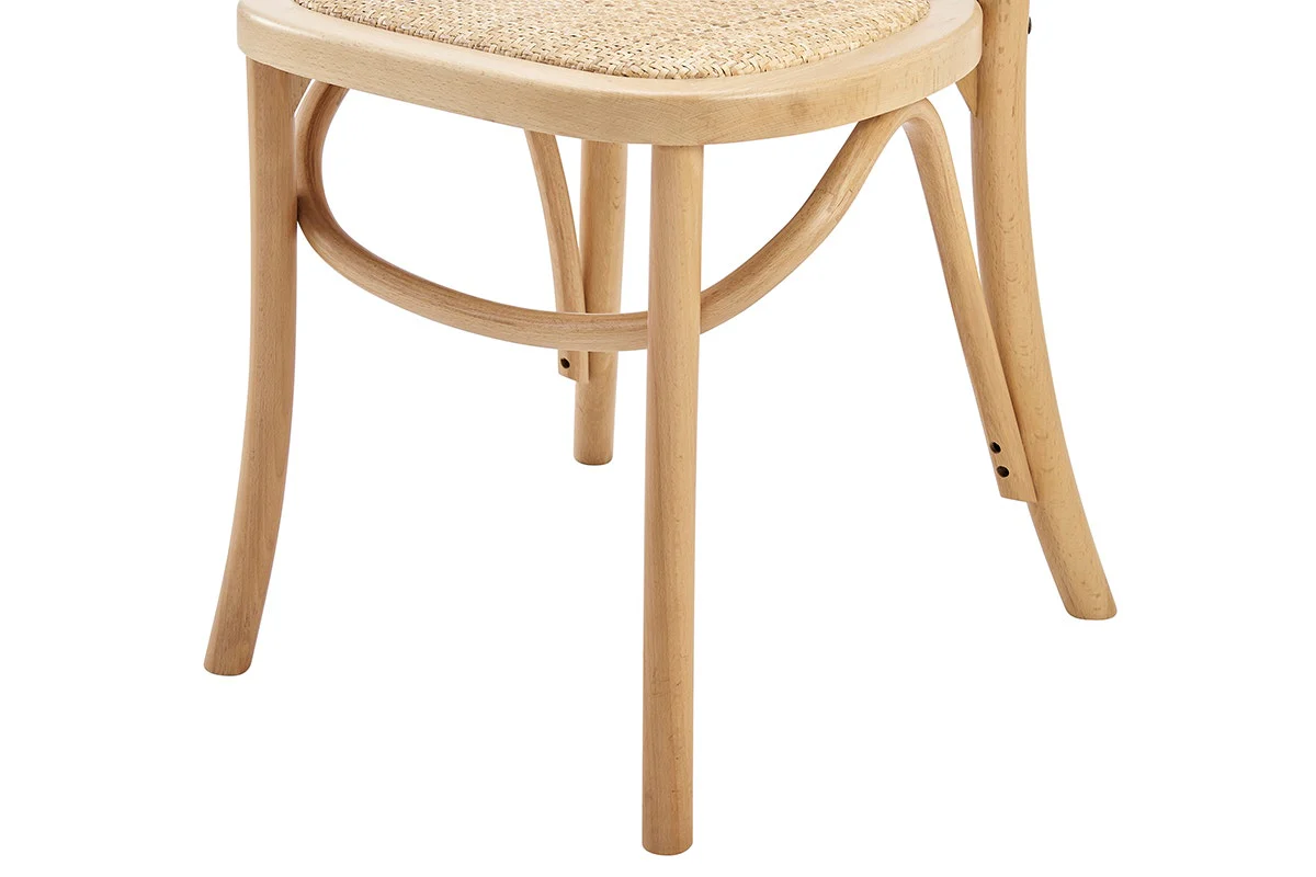 Set of 2 Matt Blatt Felix Bentwood Dining Chairs Natural Beech Rattan - Image 13