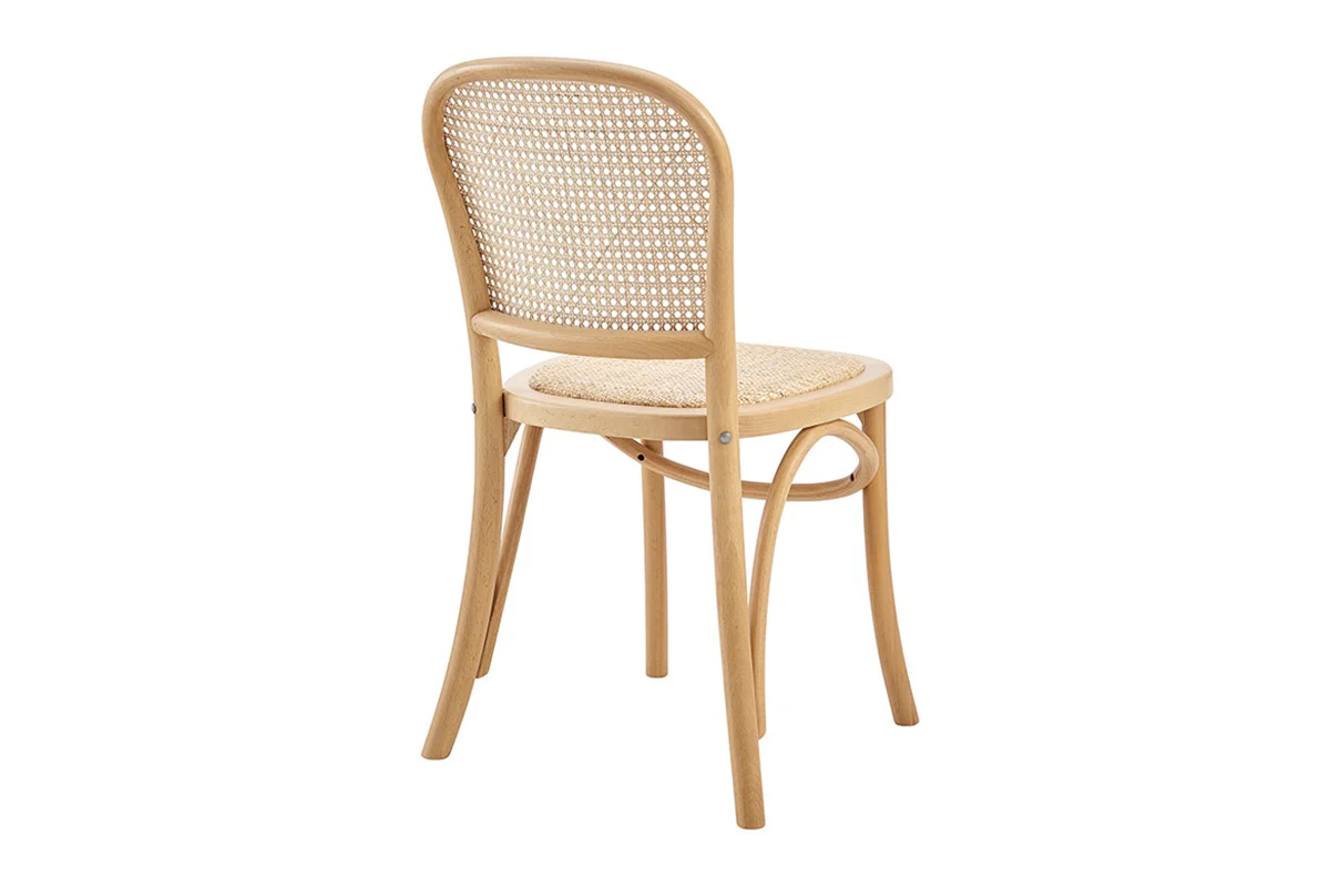 Set of 2 Matt Blatt Felix Bentwood Dining Chairs Natural Beech Rattan - Image 7