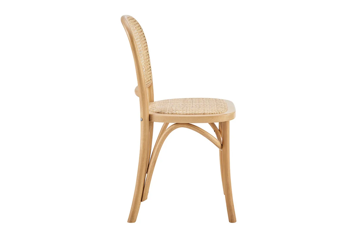 Set of 2 Matt Blatt Felix Bentwood Dining Chairs Natural Beech Rattan - Image 8