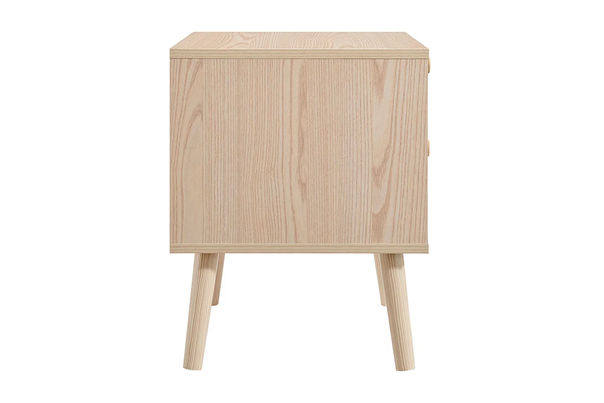 Set of 2 Ovela Ava 2 Drawer Bedside Tables Rattan Front - Image 6