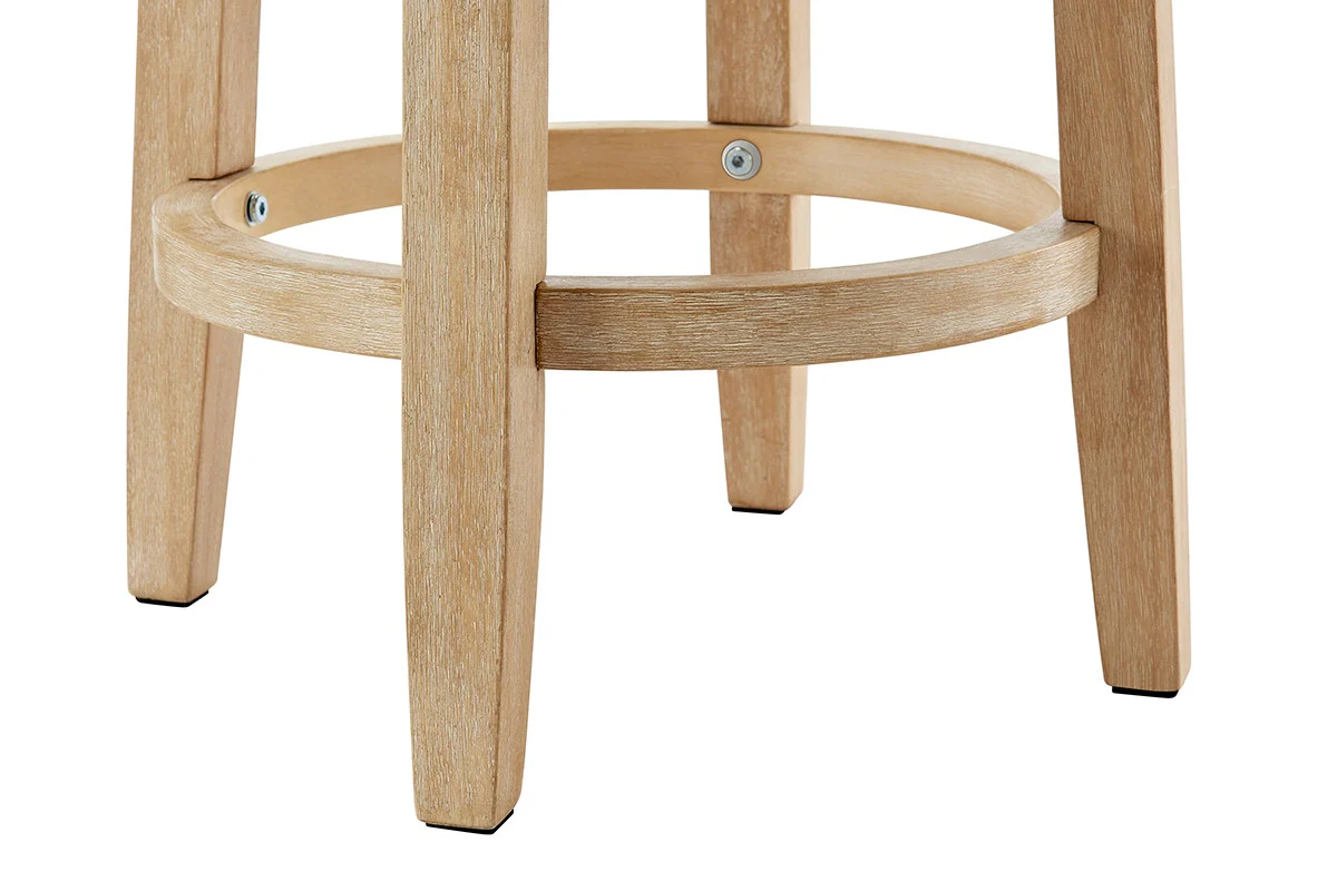 Set of 2 Shangri La Chesil Woven Swivel Bar Stools Wood - Image 8