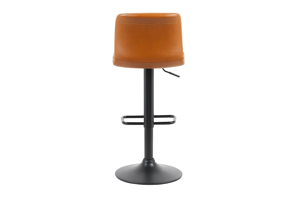 Set of 2 Shangri La Jackson Adjustable Bar Stools Black Tan - Image 8