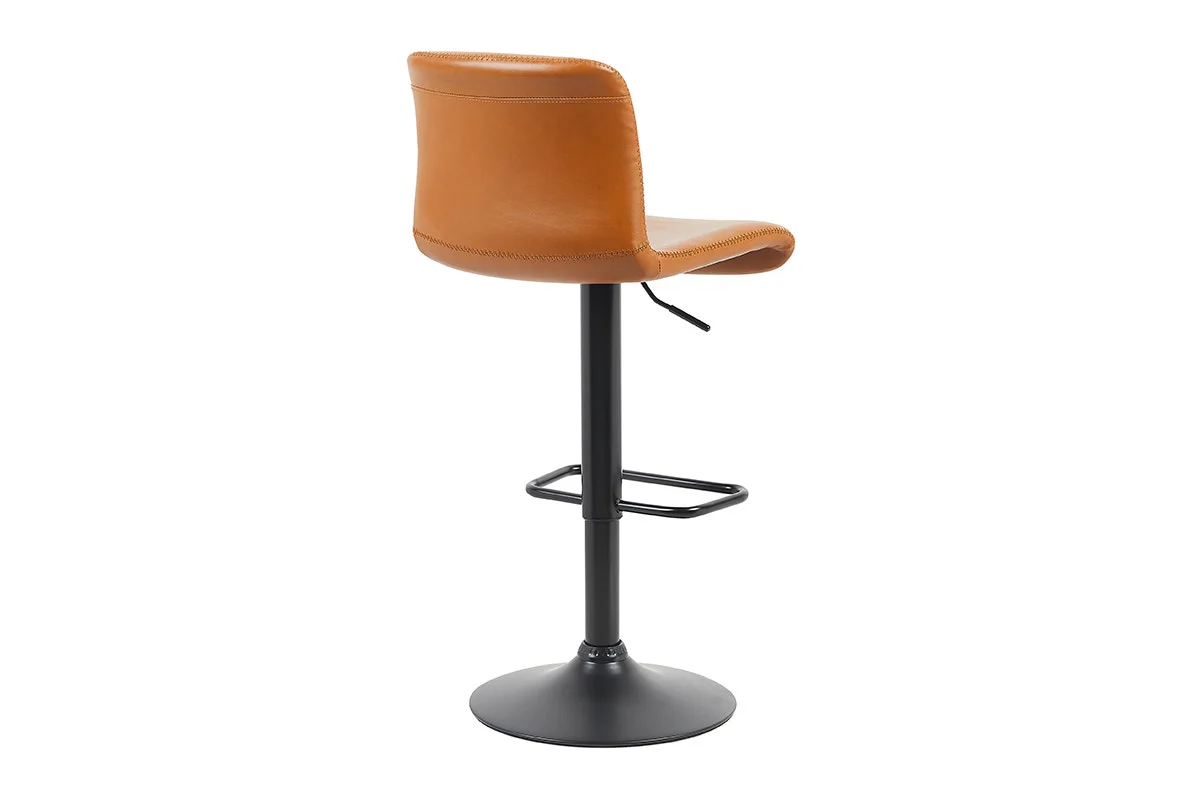 Set of 2 Shangri La Jackson Adjustable Bar Stools Black Tan - Image 9