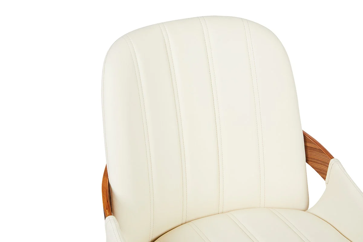 Set of 2 Shangri La Macarro Dining Chairs Beige Faux Leather - Image 10