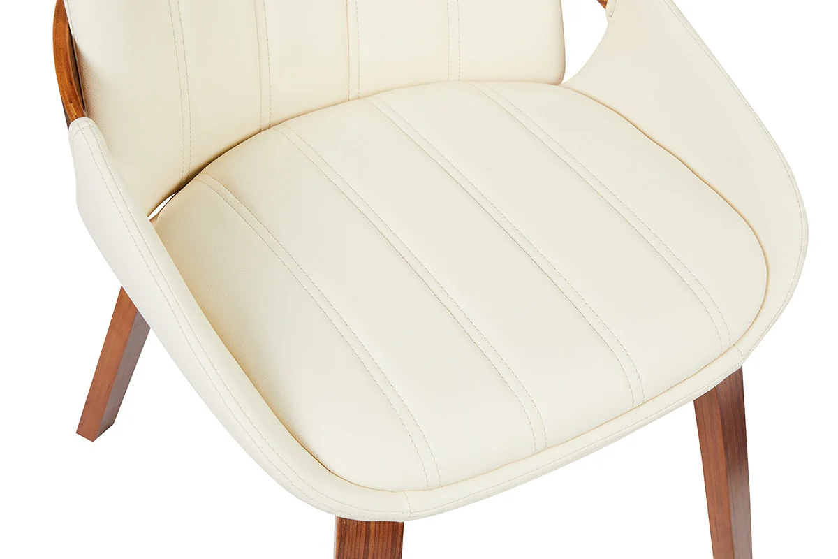 Set of 2 Shangri La Macarro Dining Chairs Beige Faux Leather - Image 11
