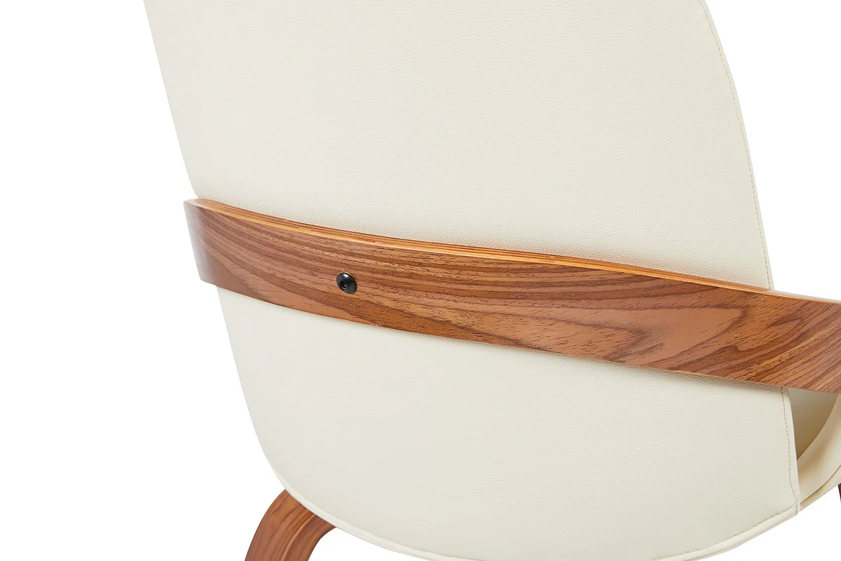 Set of 2 Shangri La Macarro Dining Chairs Beige Faux Leather - Image 12