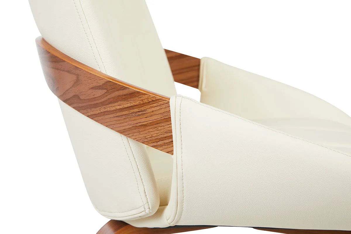 Set of 2 Shangri La Macarro Dining Chairs Beige Faux Leather - Image 13